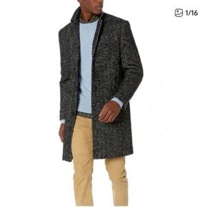Men’s JCREW Grey and White Herringbone Winter Overcoat Jacket